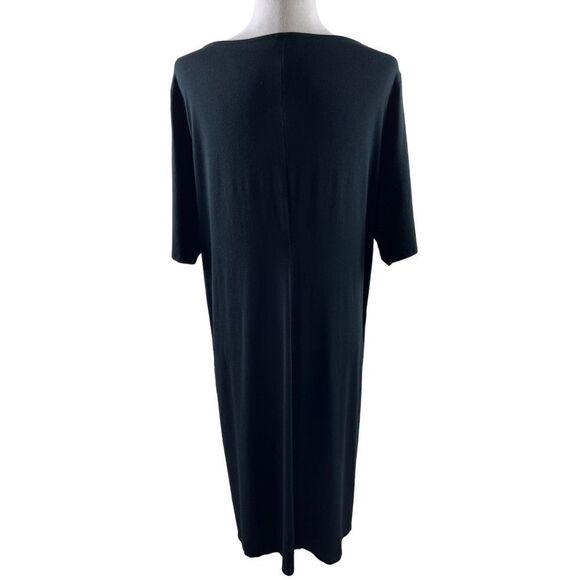 J. Jill Wearever Collection Stretch Scoop Neck Front Drape Elbow Sleeve Dress XL - Picture 4 of 9